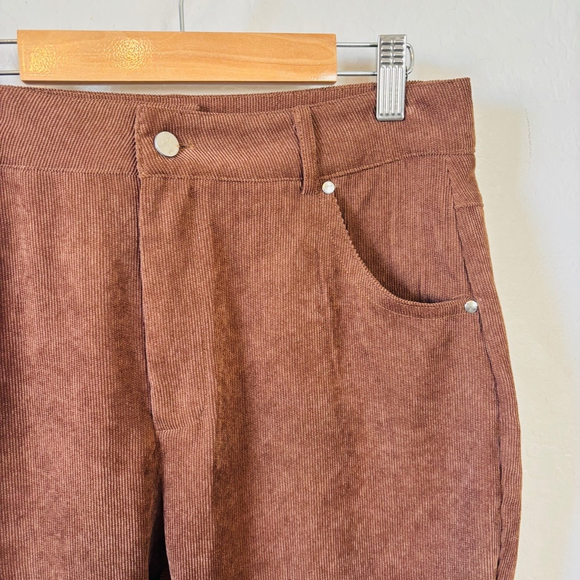 Women's Unbranded Pants Size M Brown cords flared corduroy‎ - Picture 2 of 5